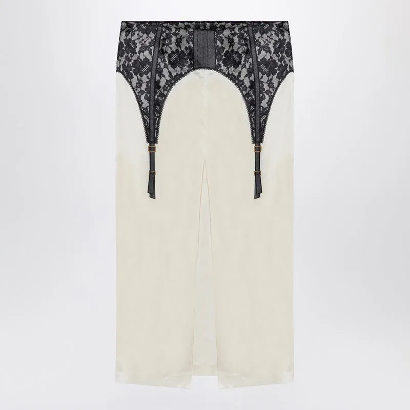 Moschino Ivory midi skirt with illusion lace print sold by Lord & Taylor product image thumbnail 2