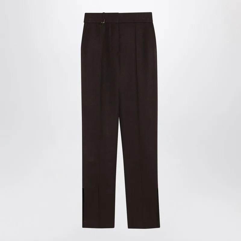 JACQUEMUS Brown trousers in silk blend sold by Lord & Taylor