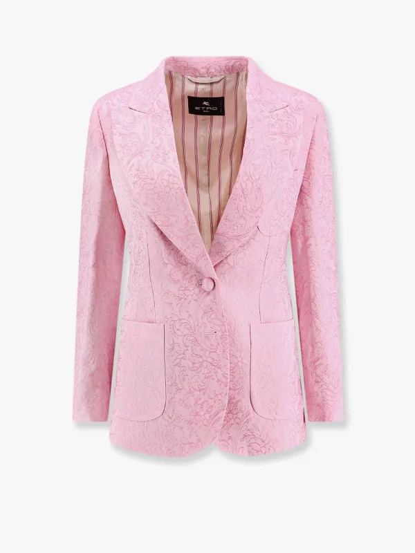 Jacquard Silk Blend Blazer with Embroidery sold by Lord & Taylor