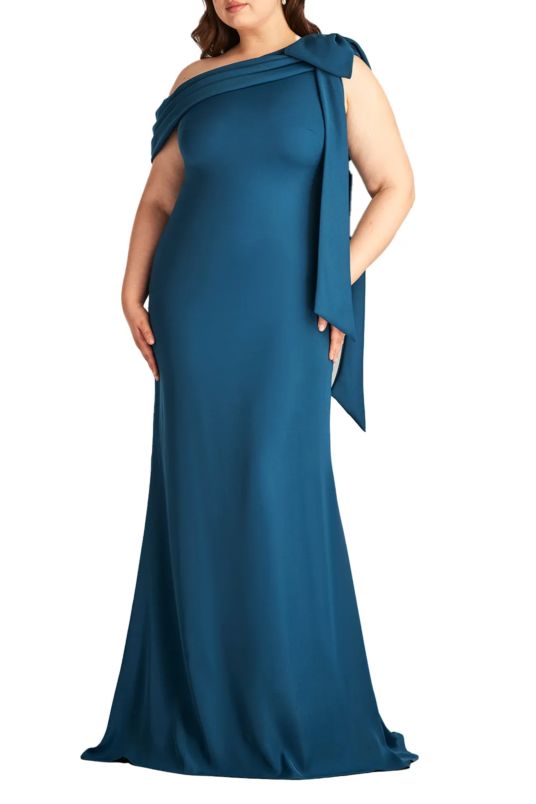 Cassia Bow-Shoulder Crepe Gown - PLUS SIZE ECLPS sold by Lord & Taylor