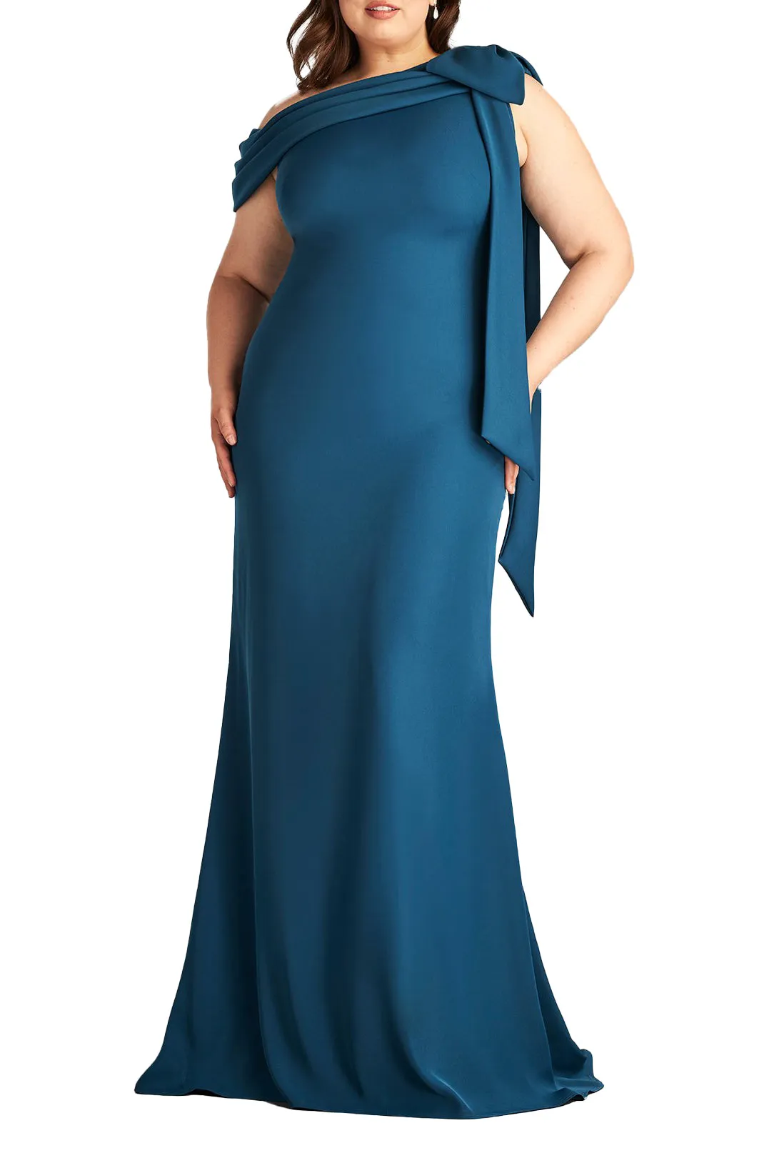 Cassia Bow-Shoulder Crepe Gown - PLUS SIZE ECLPS sold by Lord & Taylor product image thumbnail 4