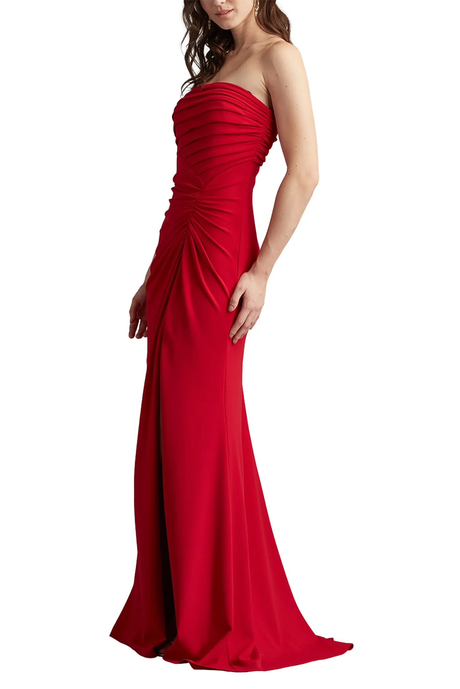 Dorsett Pleated Crepe Gown CHERY sold by Lord & Taylor product image thumbnail 3