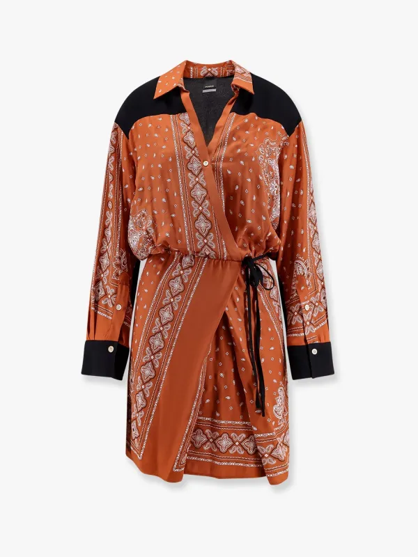 Mesopotamia viscose dress with bandana print and georgette profiles sold by Lord & Taylor