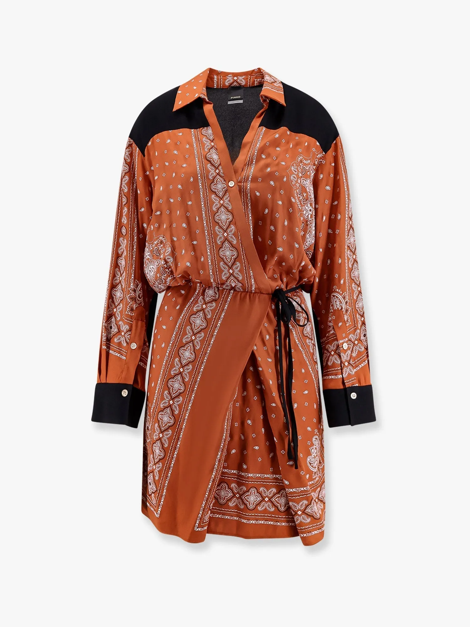 Mesopotamia viscose dress with bandana print and georgette profiles sold by Lord & Taylor