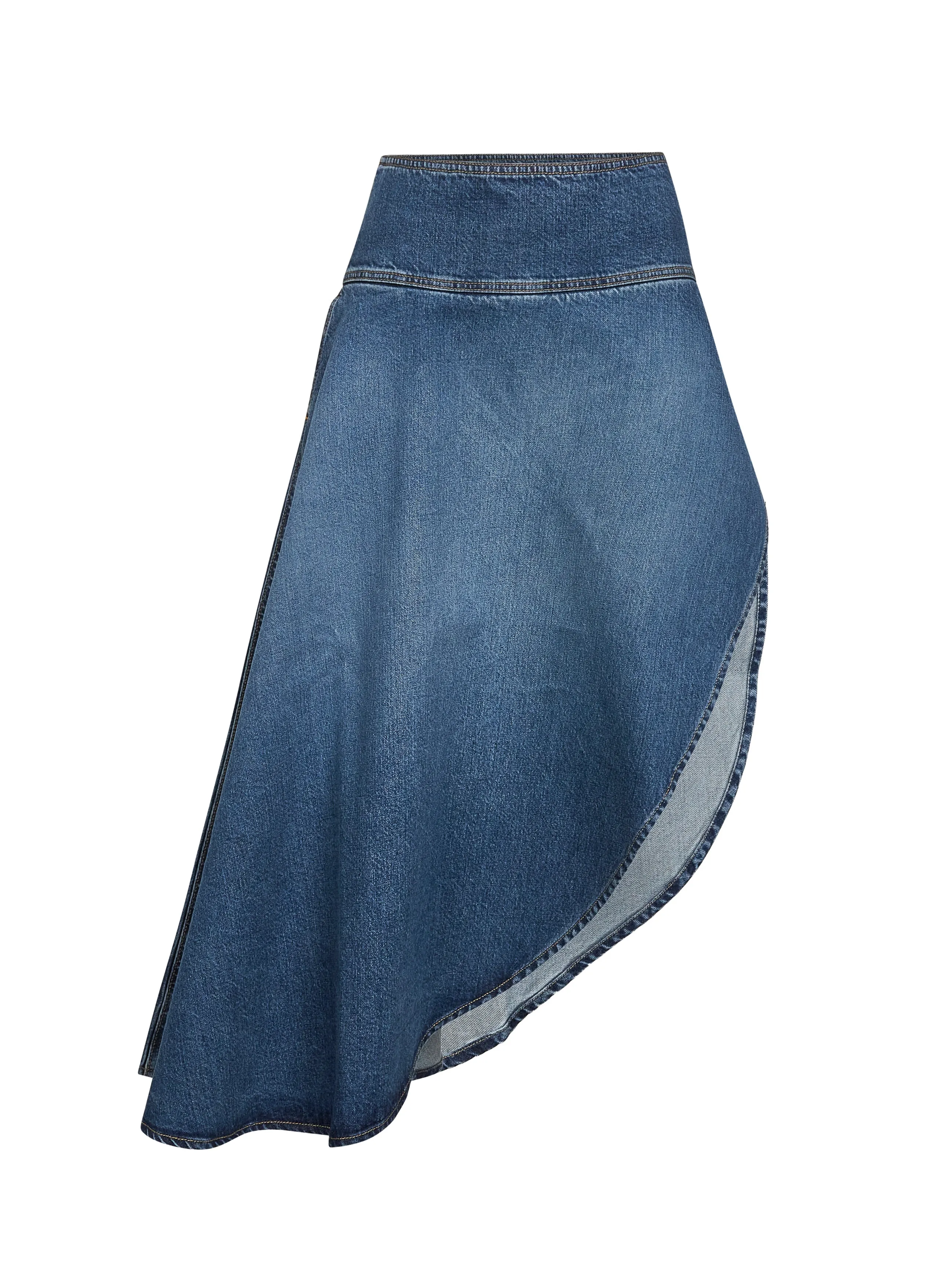 Blue Denim Asymmetric Midi Skirt sold by Lord & Taylor