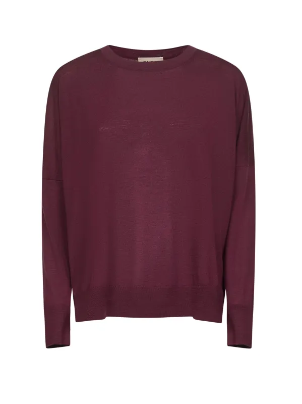 Burgundy Virgin Wool Oversized Sweater sold by Lord & Taylor
