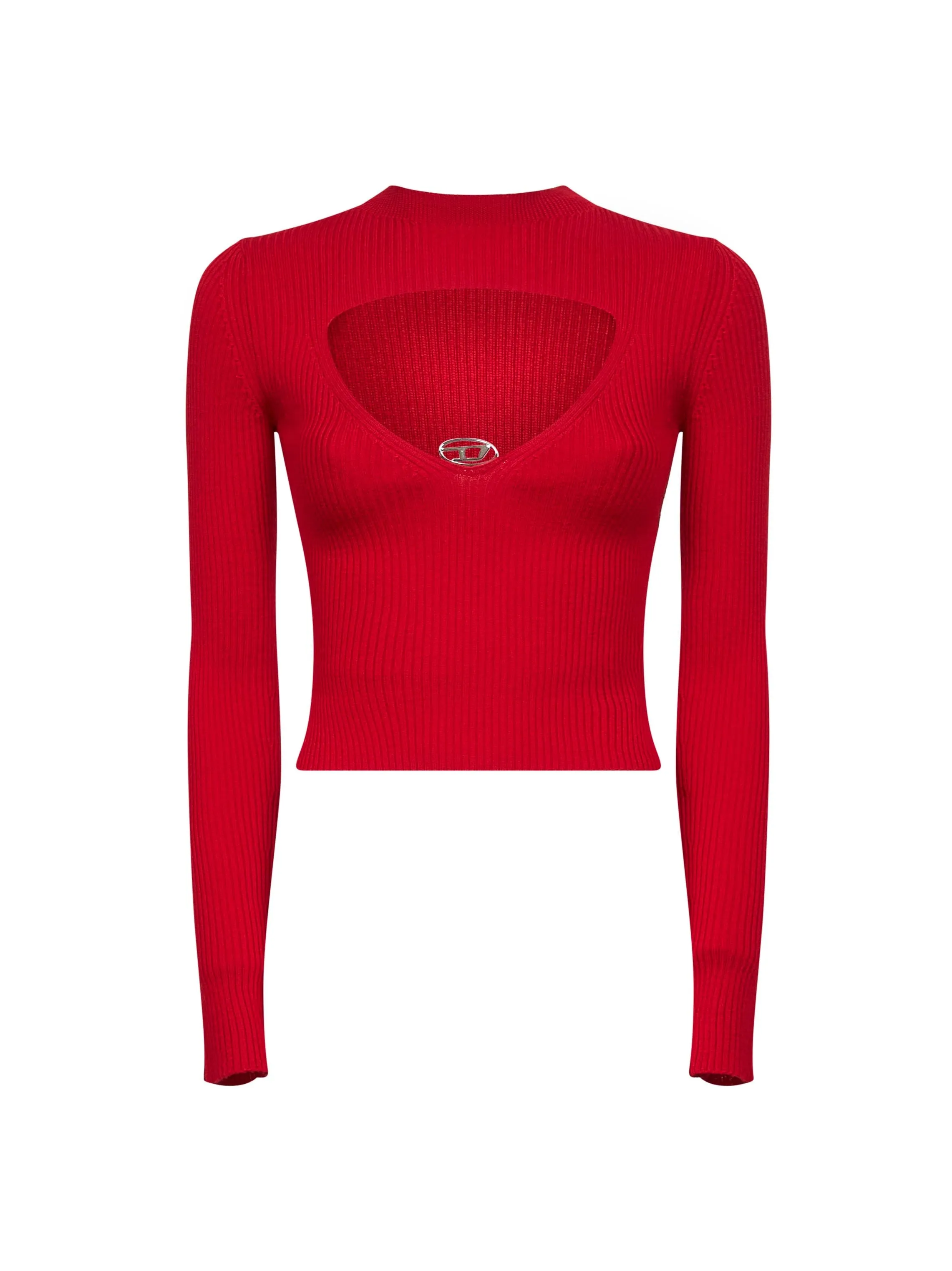 Red Ribbed Wool M-Olina Top sold by Lord & Taylor