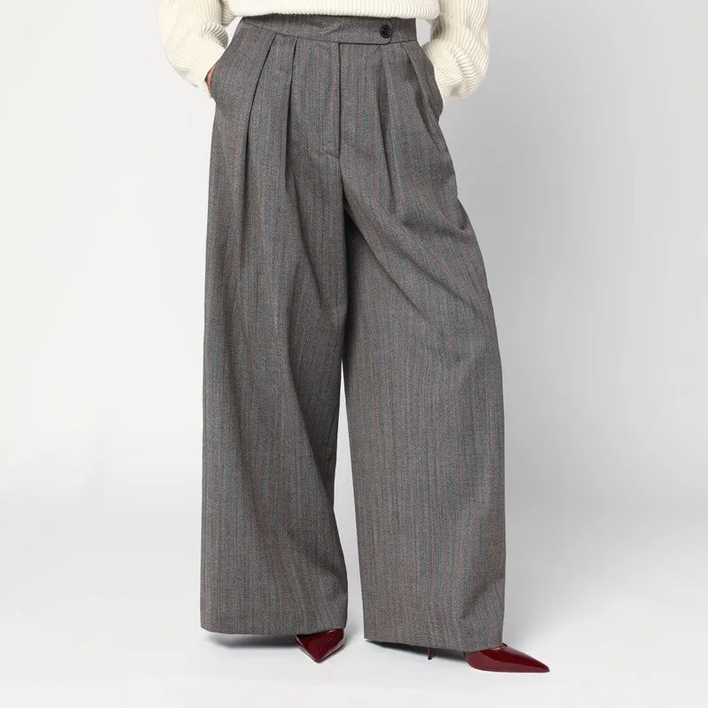 Dries Van Noten Wide gray wool palazzo pants sold by Lord & Taylor