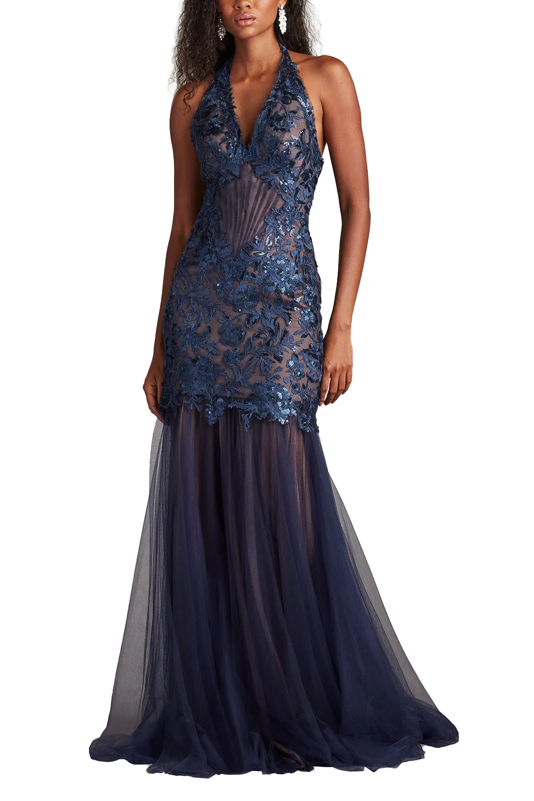 Evaine Sequin Embroidered Tulle Gown MDNIT sold by Lord & Taylor product image thumbnail 4