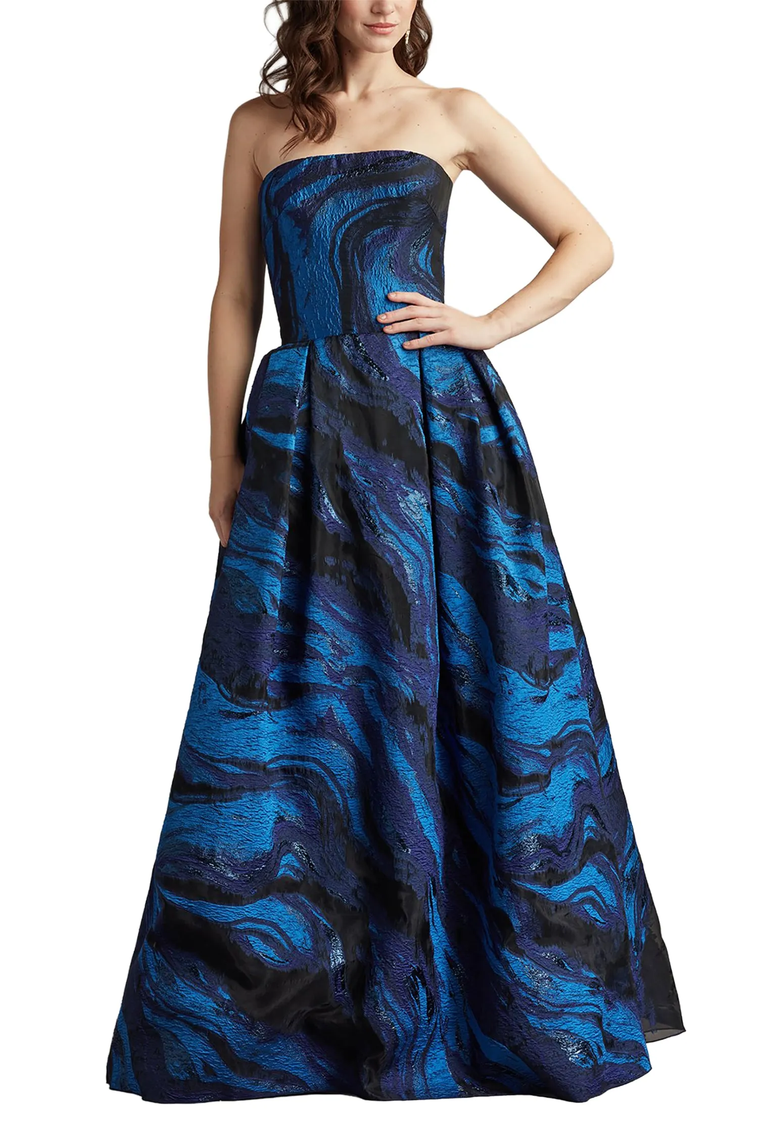 Valora Strapless Jacquard Ball Gown NAVY sold by Lord & Taylor product image thumbnail 2
