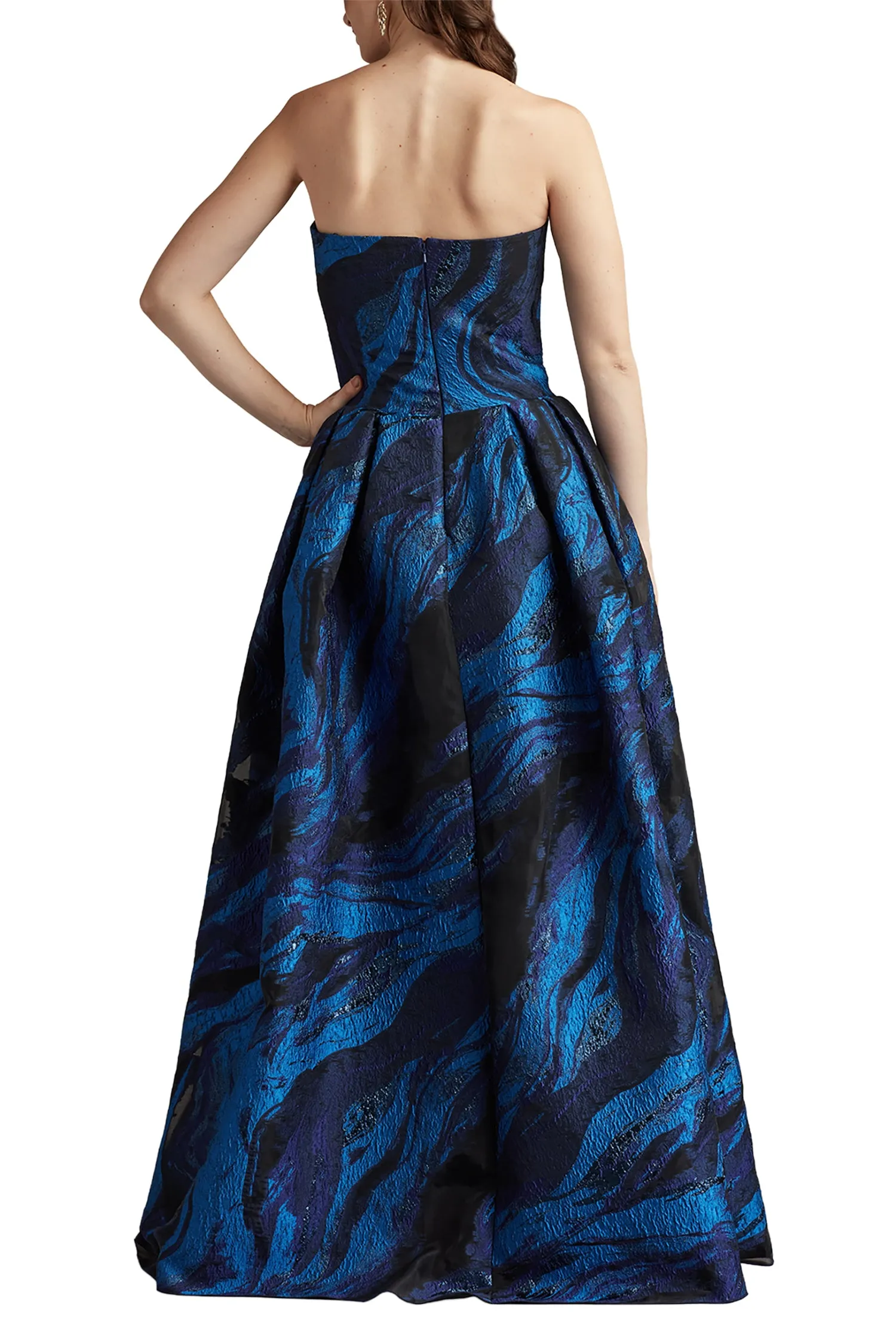 Valora Strapless Jacquard Ball Gown NAVY sold by Lord & Taylor product image thumbnail 4