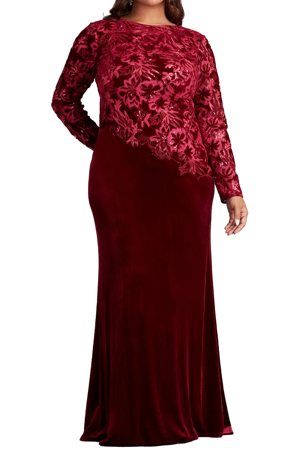 Gatlin Sequin Burnout Velvet Gown - PLUS SIZE RORED sold by Lord & Taylor product image thumbnail 2