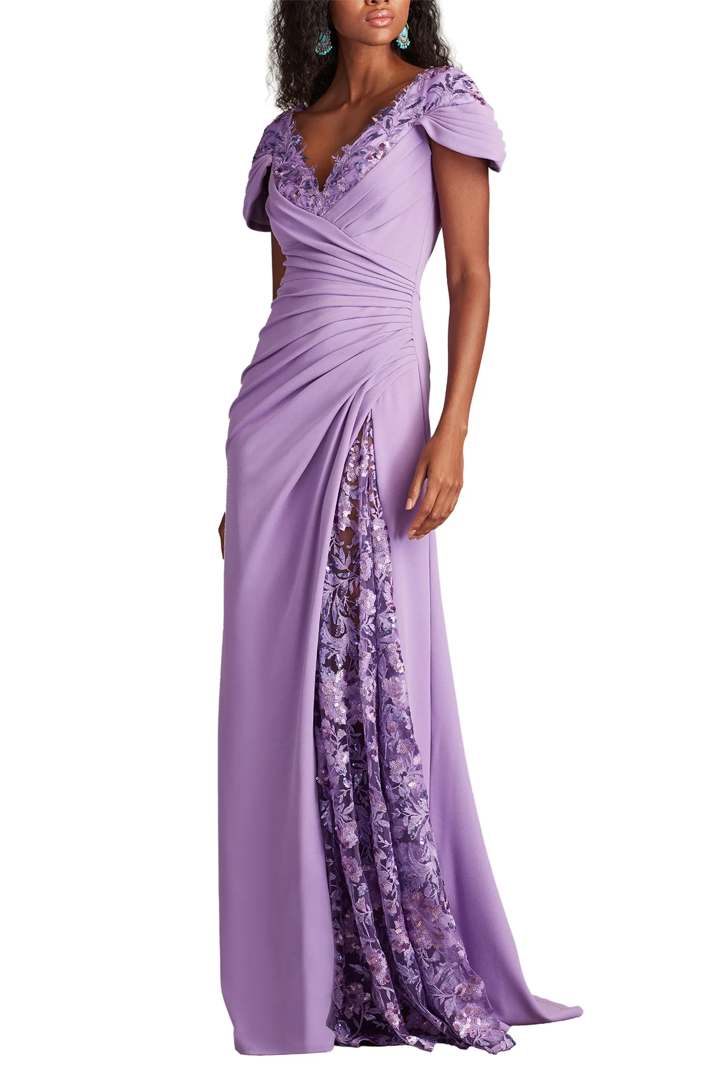 Sunas Draped Crepe and Sequin Embroidered Gown PHAZE sold by Lord & Taylor product image thumbnail 2