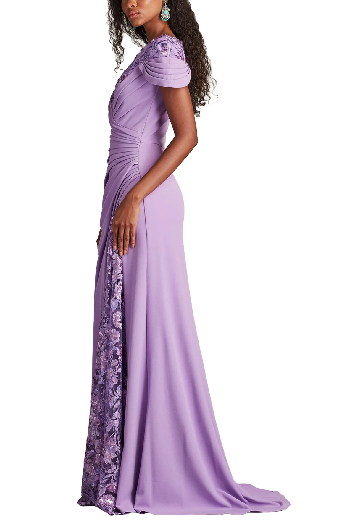 Sunas Draped Crepe and Sequin Embroidered Gown PHAZE sold by Lord & Taylor product image thumbnail 5