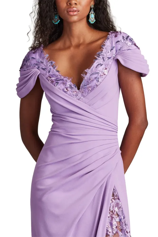 Sunas Draped Crepe and Sequin Embroidered Gown PHAZE sold by Lord & Taylor