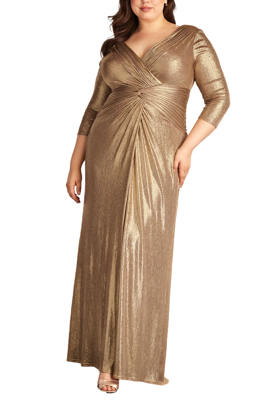 Ryah Metallic Twist Drape Gown - PLUS SIZE GDDST sold by Lord & Taylor product image thumbnail 4