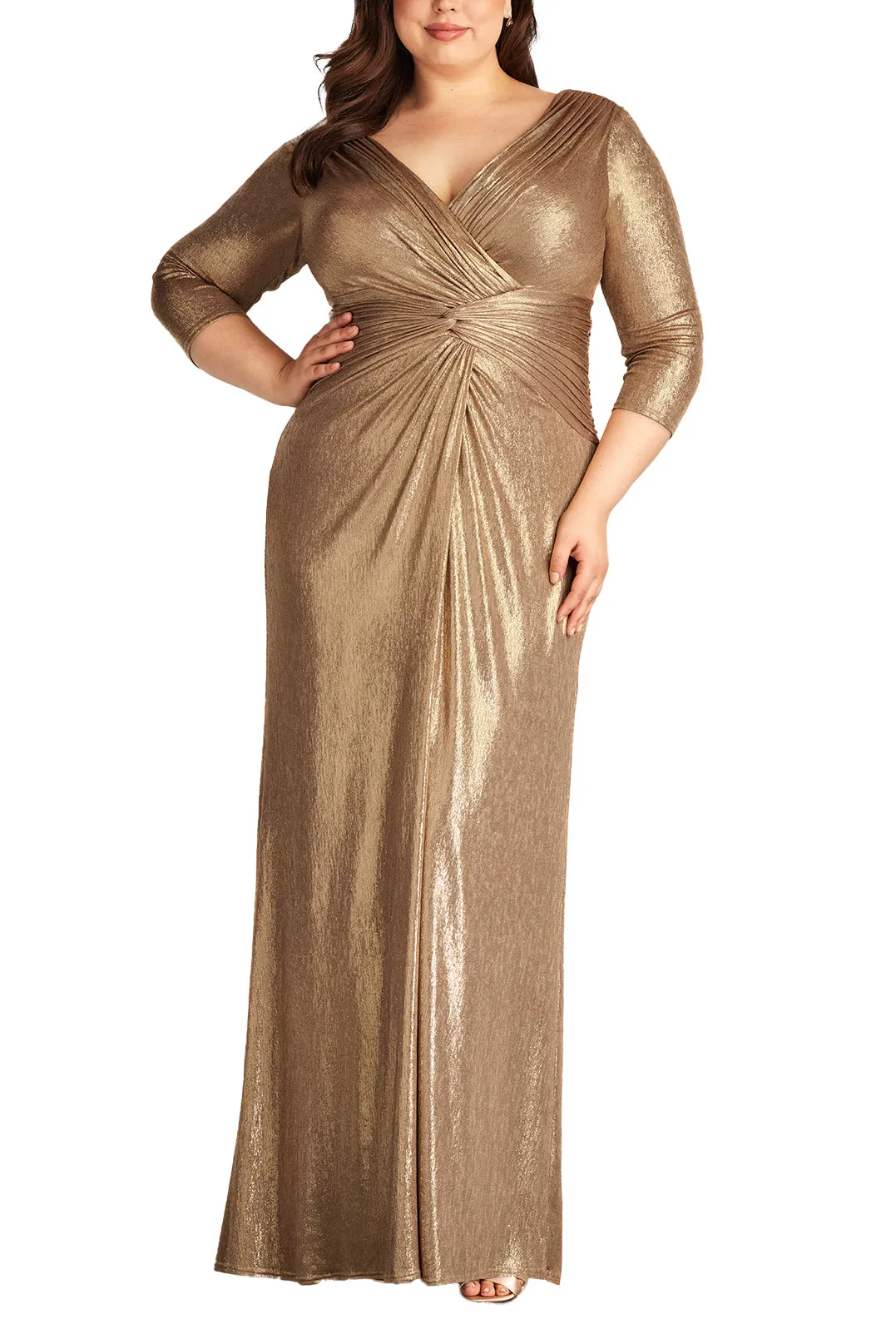 Ryah Metallic Twist Drape Gown - PLUS SIZE GDDST sold by Lord & Taylor