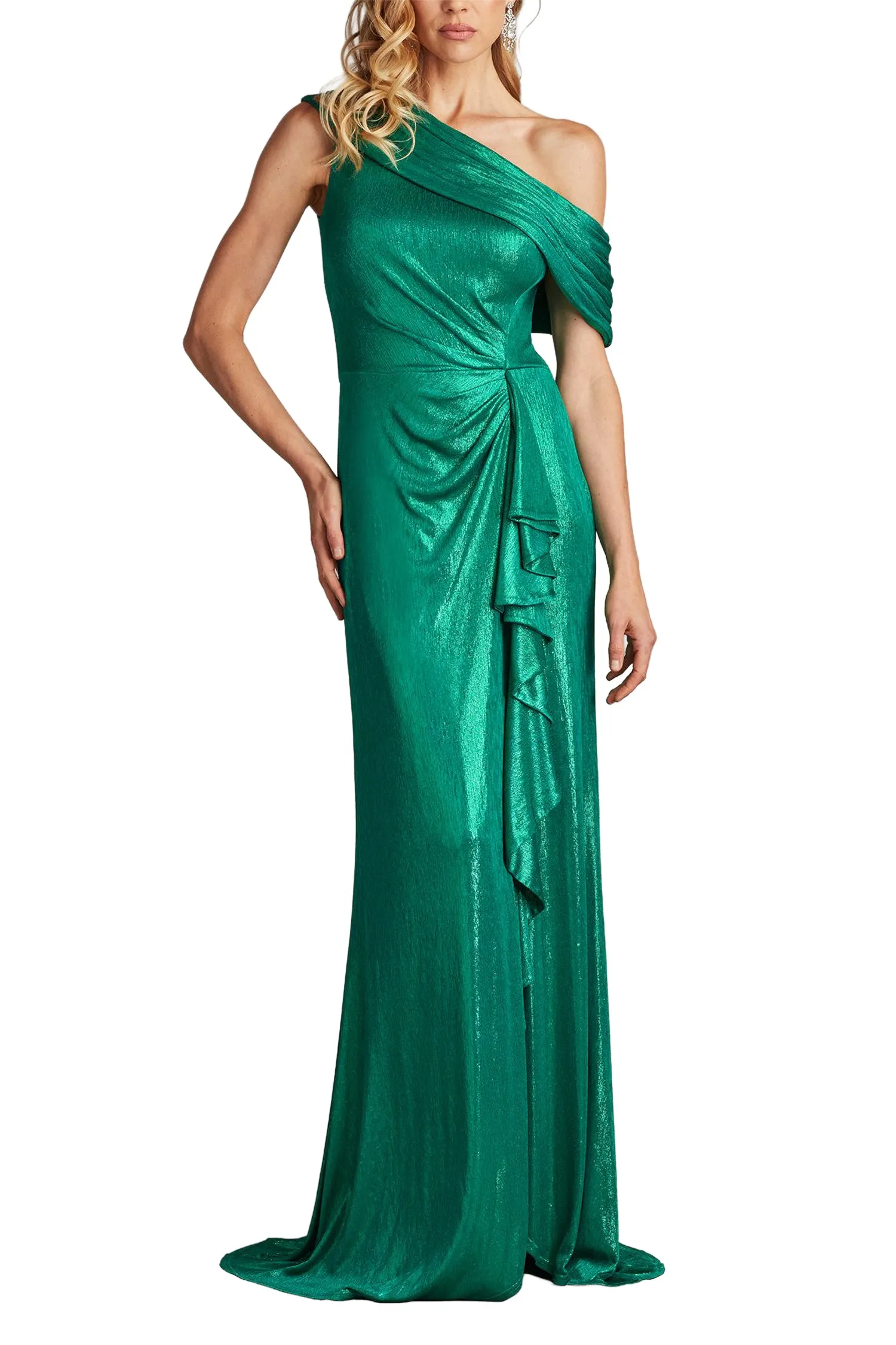 Boise Metallic Waterfall Flounce Gown ALOE sold by Lord & Taylor