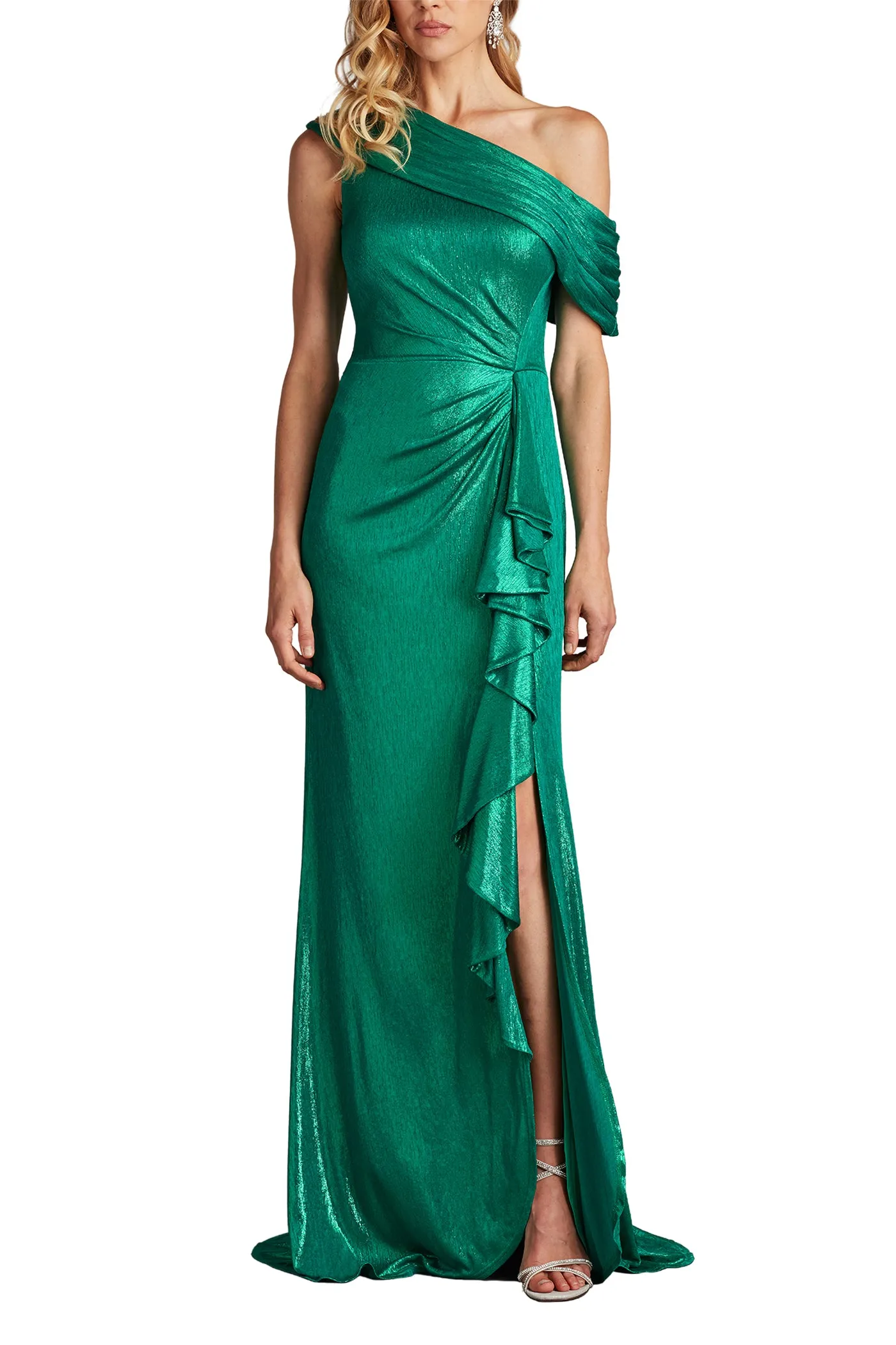 Boise Metallic Waterfall Flounce Gown ALOE sold by Lord & Taylor product image thumbnail 3