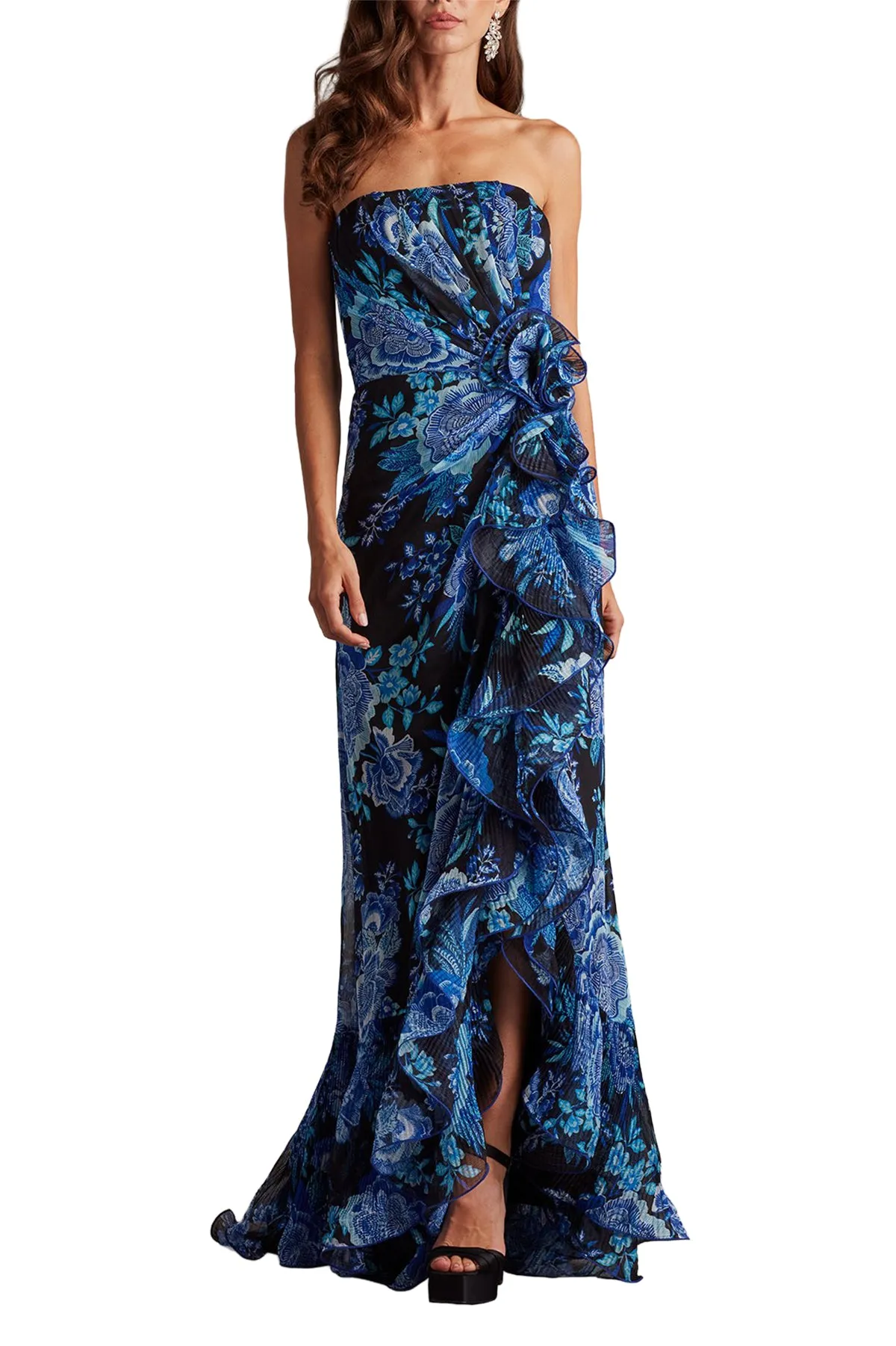 Morwenna Floral Print Ruffle Gown BKBFL sold by Lord & Taylor