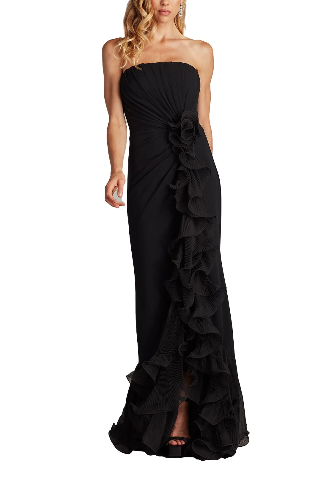 Leith Cascading Ruffle Gown BLACK sold by Lord & Taylor