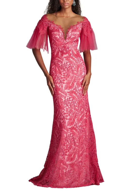 Ryn Embroidered Tulle Illusion Gown WLFLR made by Tadashi Shoji