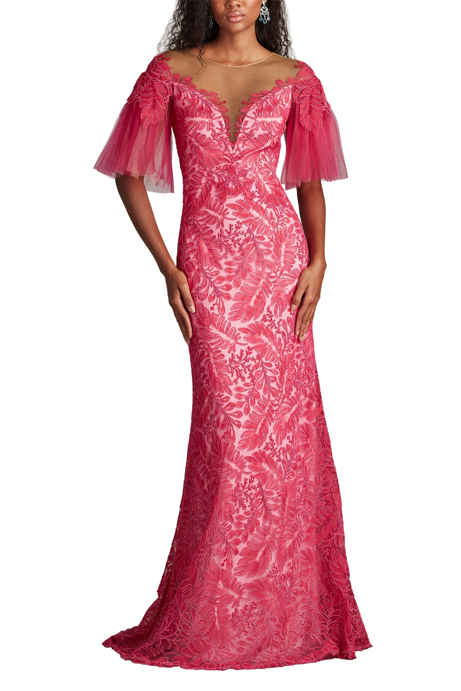 Ryn Embroidered Tulle Illusion Gown WLFLR sold by Lord & Taylor product image thumbnail 5
