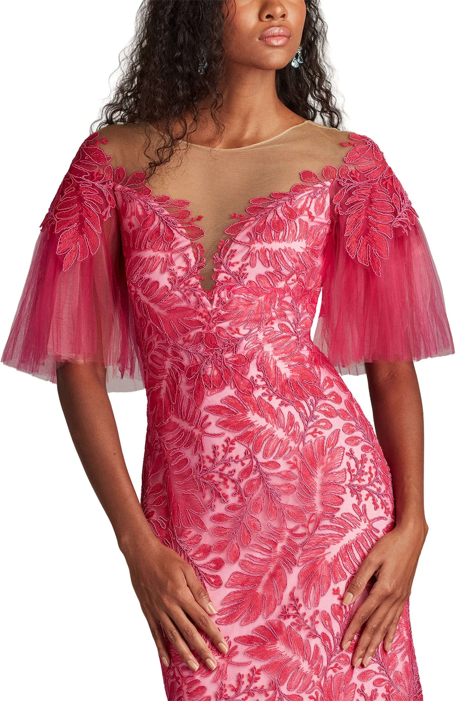 Ryn Embroidered Tulle Illusion Gown WLFLR sold by Lord & Taylor product image thumbnail 3