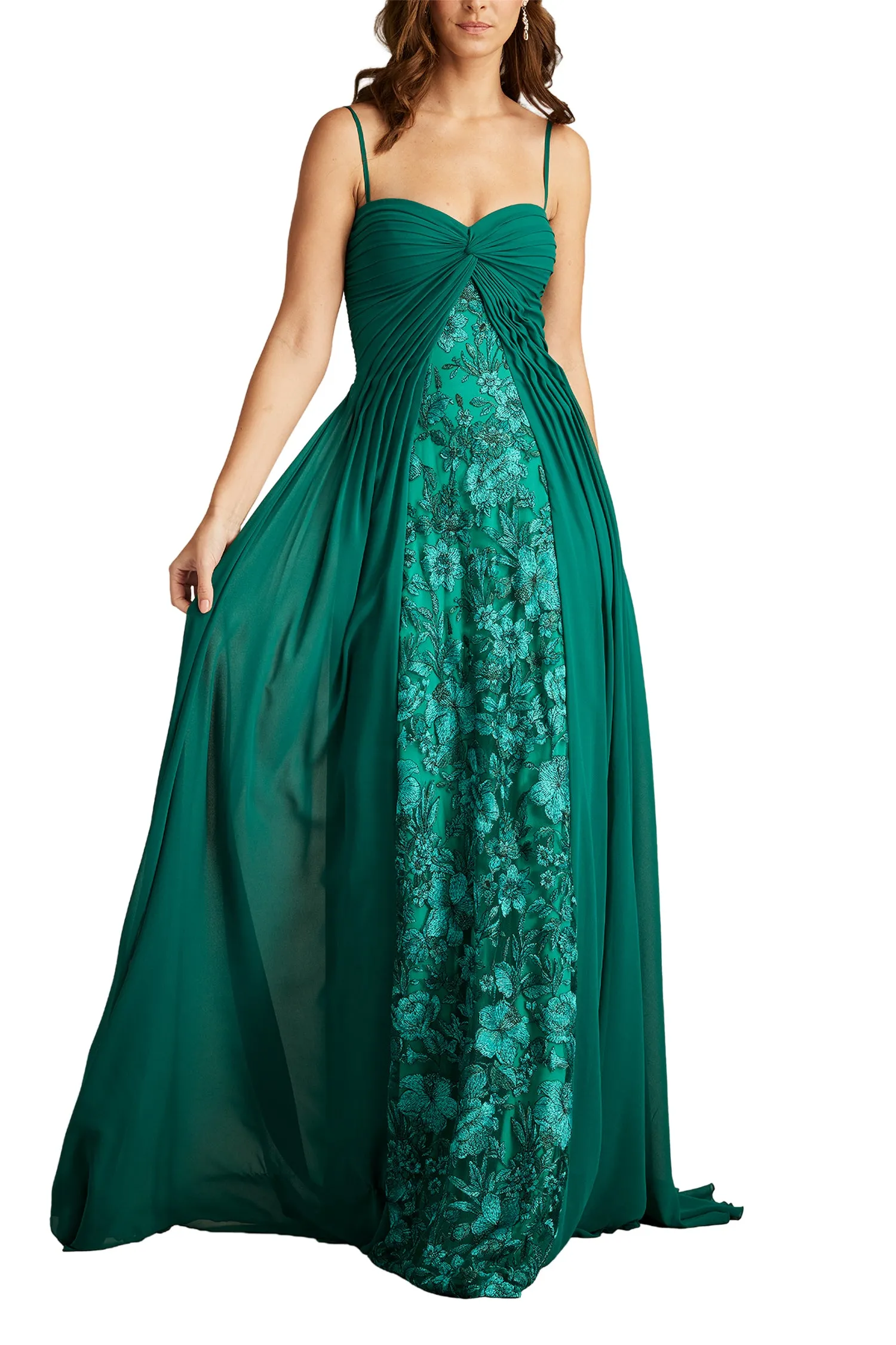 Monte Chiffon Overlay Embroidered Gown EMERA sold by Lord & Taylor