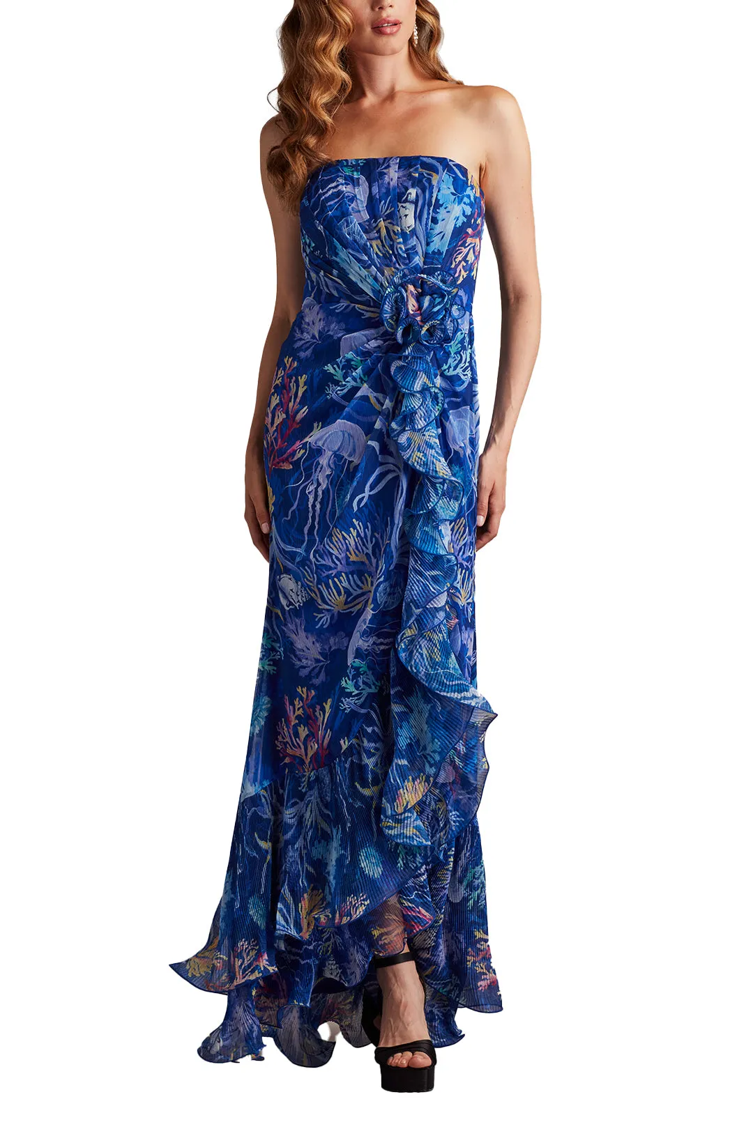 Morwenna Oceanic Print Ruffle Gown MYSTC sold by Lord & Taylor product image thumbnail 2
