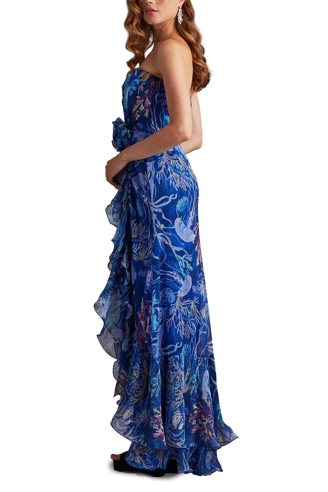 Morwenna Oceanic Print Ruffle Gown MYSTC sold by Lord & Taylor product image thumbnail 4