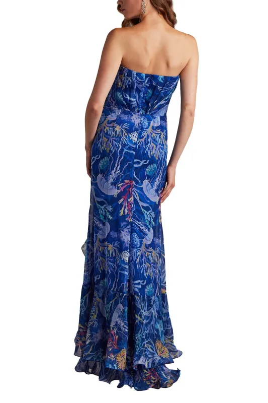 Morwenna Oceanic Print Ruffle Gown MYSTC sold by Lord & Taylor