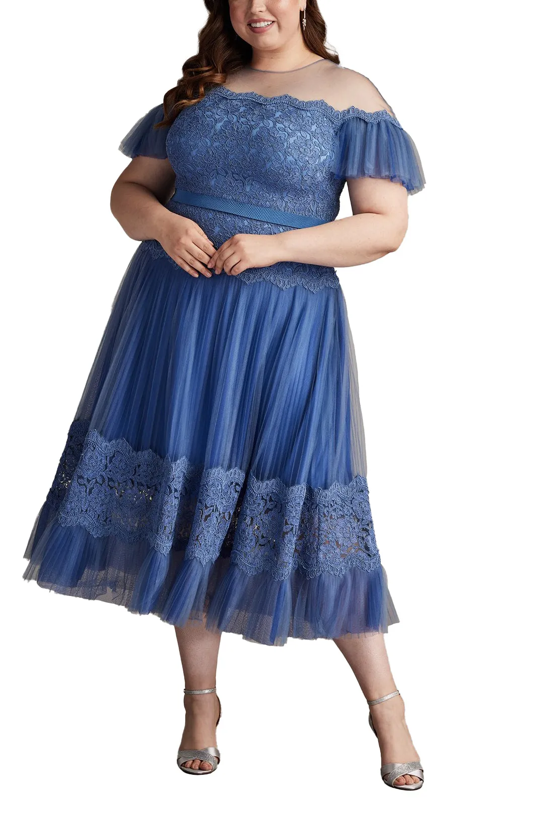 Elise Embroidered Pleated Tulle Midi Dress - PLUS SIZE BLSTN sold by Lord & Taylor