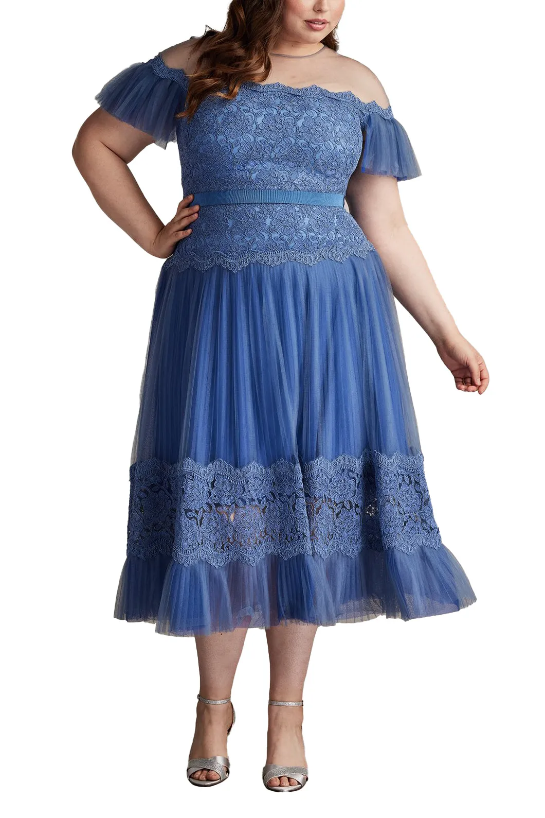 Elise Embroidered Pleated Tulle Midi Dress - PLUS SIZE BLSTN sold by Lord & Taylor product image thumbnail 3