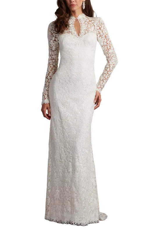 Heiss Embroidered Illusion Gown IVORY sold by Lord & Taylor