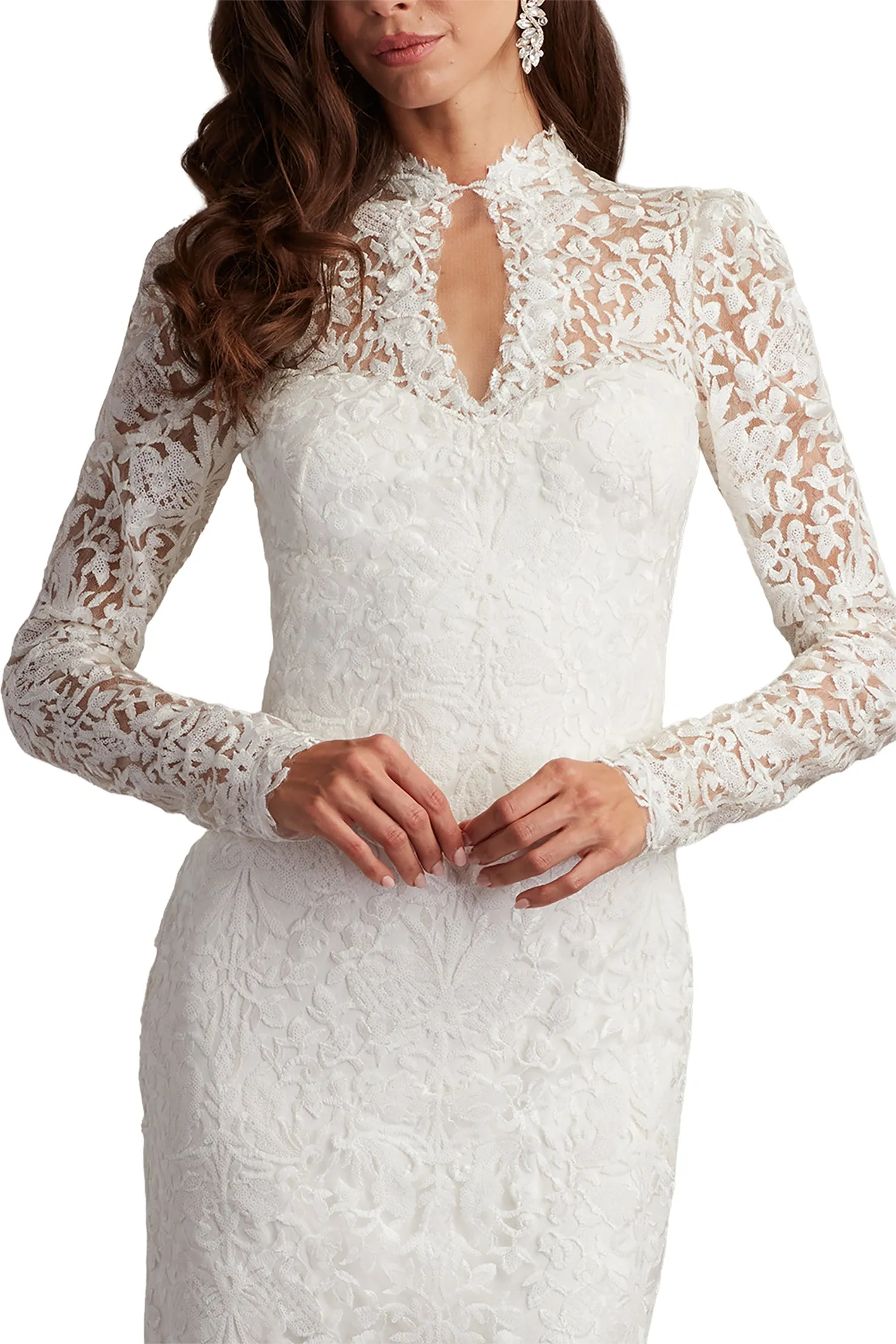 Heiss Embroidered Illusion Gown IVORY sold by Lord & Taylor product image thumbnail 5