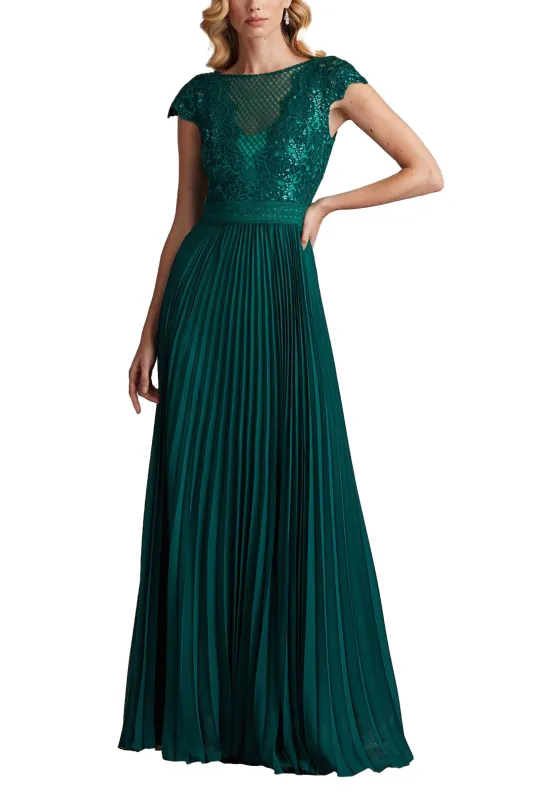 Surette Sequin Embroidered and Pleated Chiffon Gown BAMBO sold by Lord & Taylor