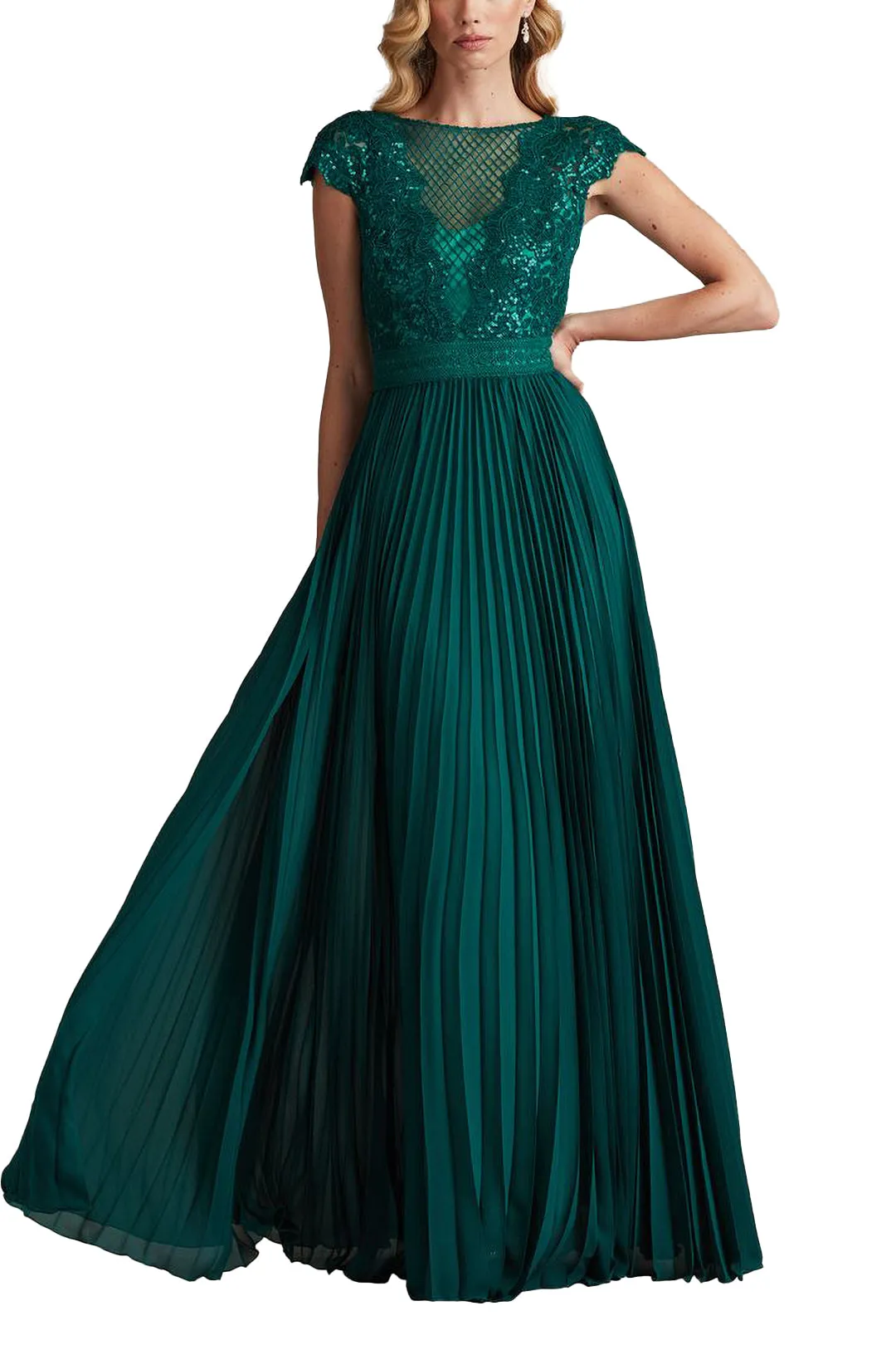 Surette Sequin Embroidered and Pleated Chiffon Gown BAMBO sold by Lord & Taylor product image thumbnail 3