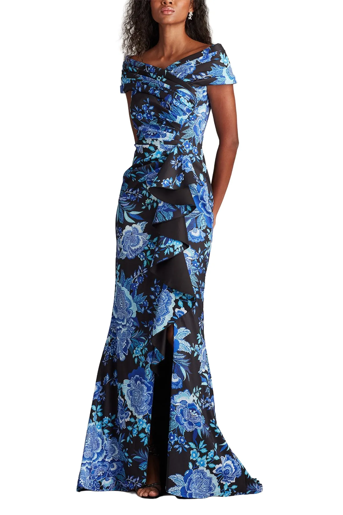 Leticia Floral Waterfall Flounce Gown BKBFL sold by Lord & Taylor product image thumbnail 2