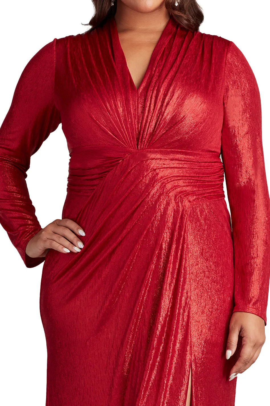 Imanie Draped Lamé Gown - PLUS SIZE DPRED sold by Lord & Taylor product image thumbnail 3