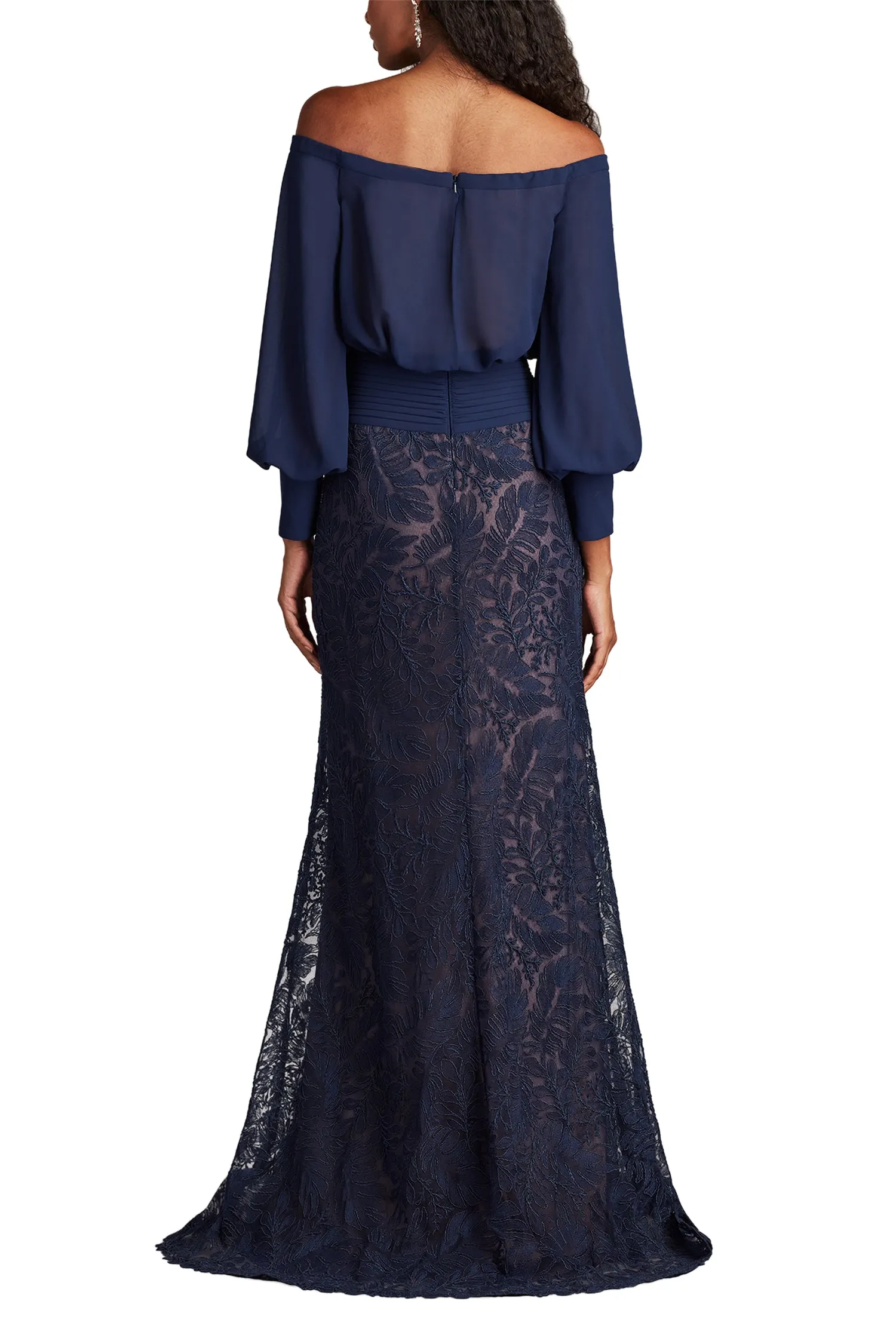 Azura Off-Shoulder Blouson Embroidered Gown NV/ND sold by Lord & Taylor product image thumbnail 5