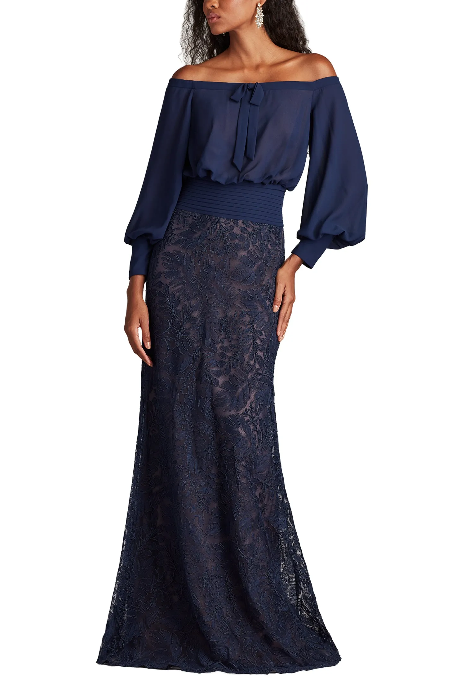 Azura Off-Shoulder Blouson Embroidered Gown NV/ND sold by Lord & Taylor product image thumbnail 2