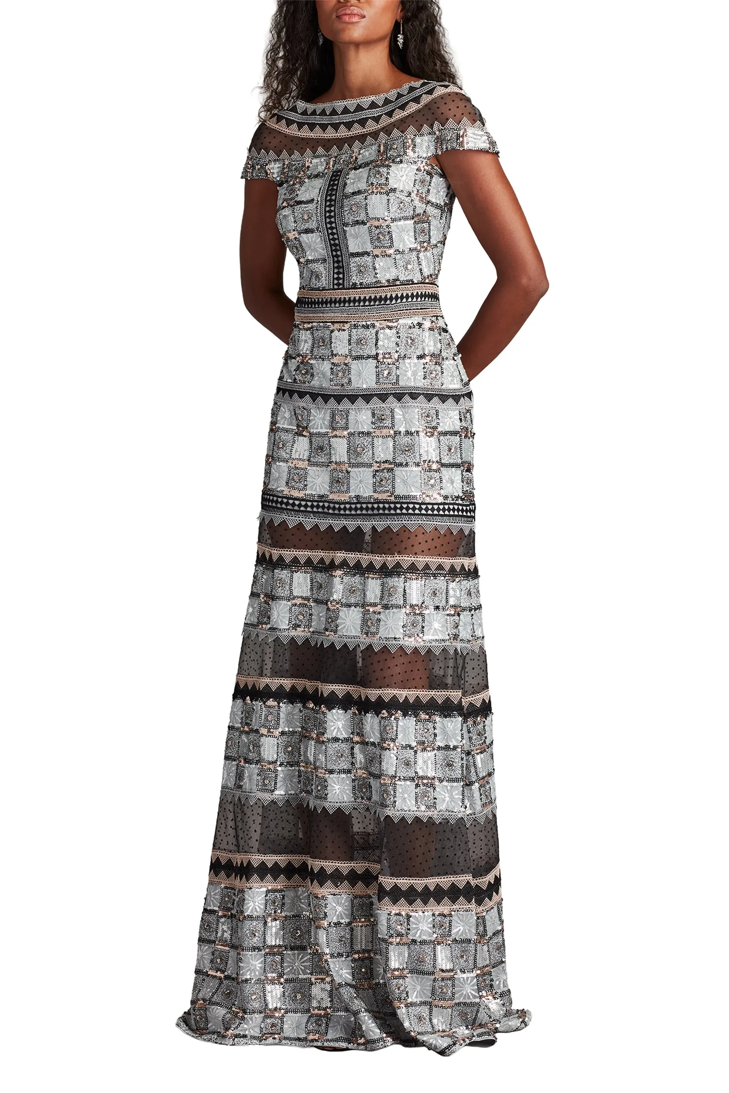 Jovie Sequin Embroidered Illusion Gown SILMU sold by Lord & Taylor product image thumbnail 5
