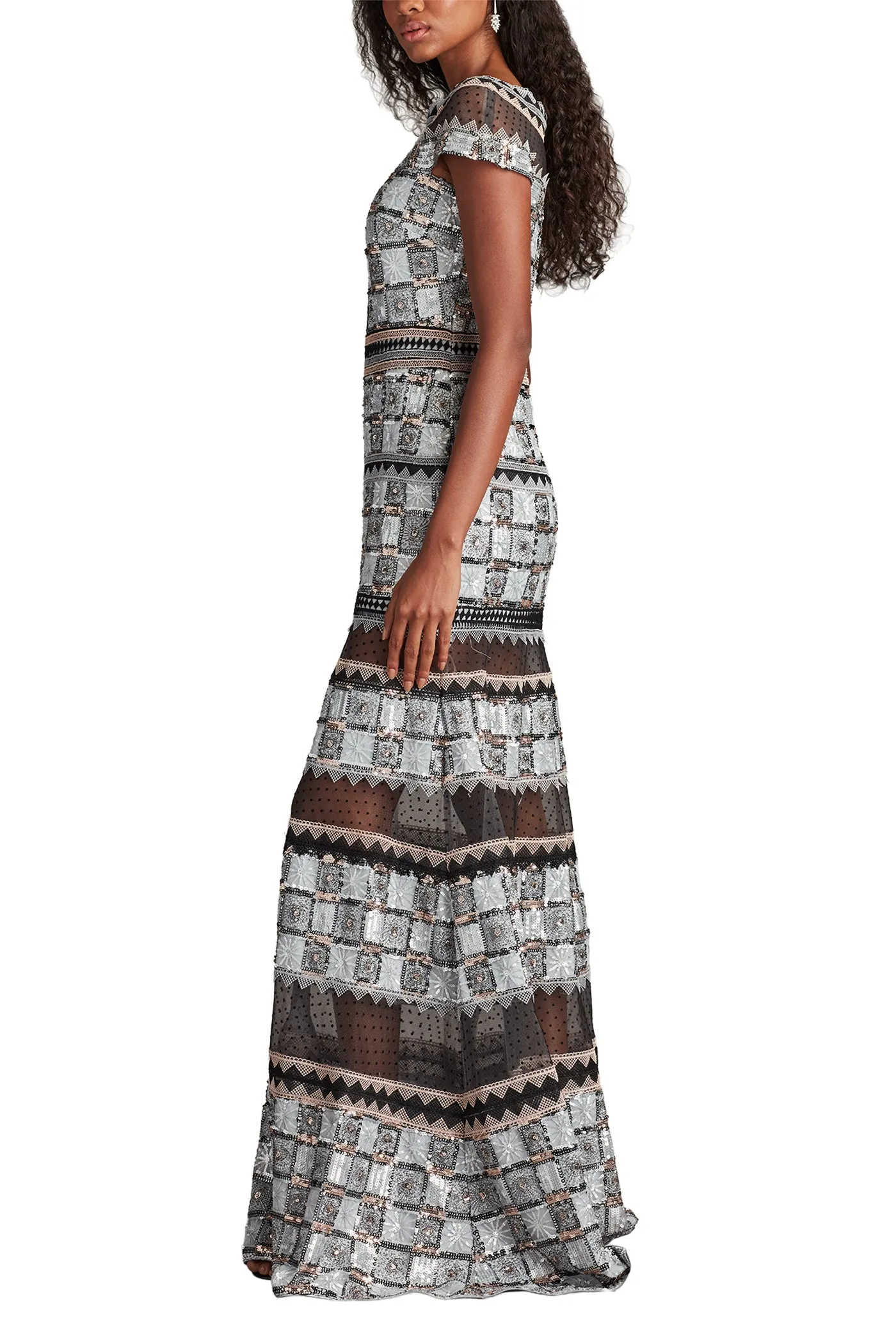 Jovie Sequin Embroidered Illusion Gown SILMU sold by Lord & Taylor product image thumbnail 2