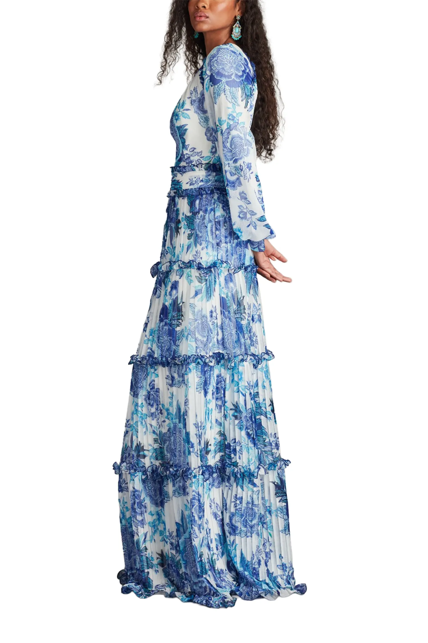 Atlas Pleated Floral Print Gown WHBFL sold by Lord & Taylor product image thumbnail 4