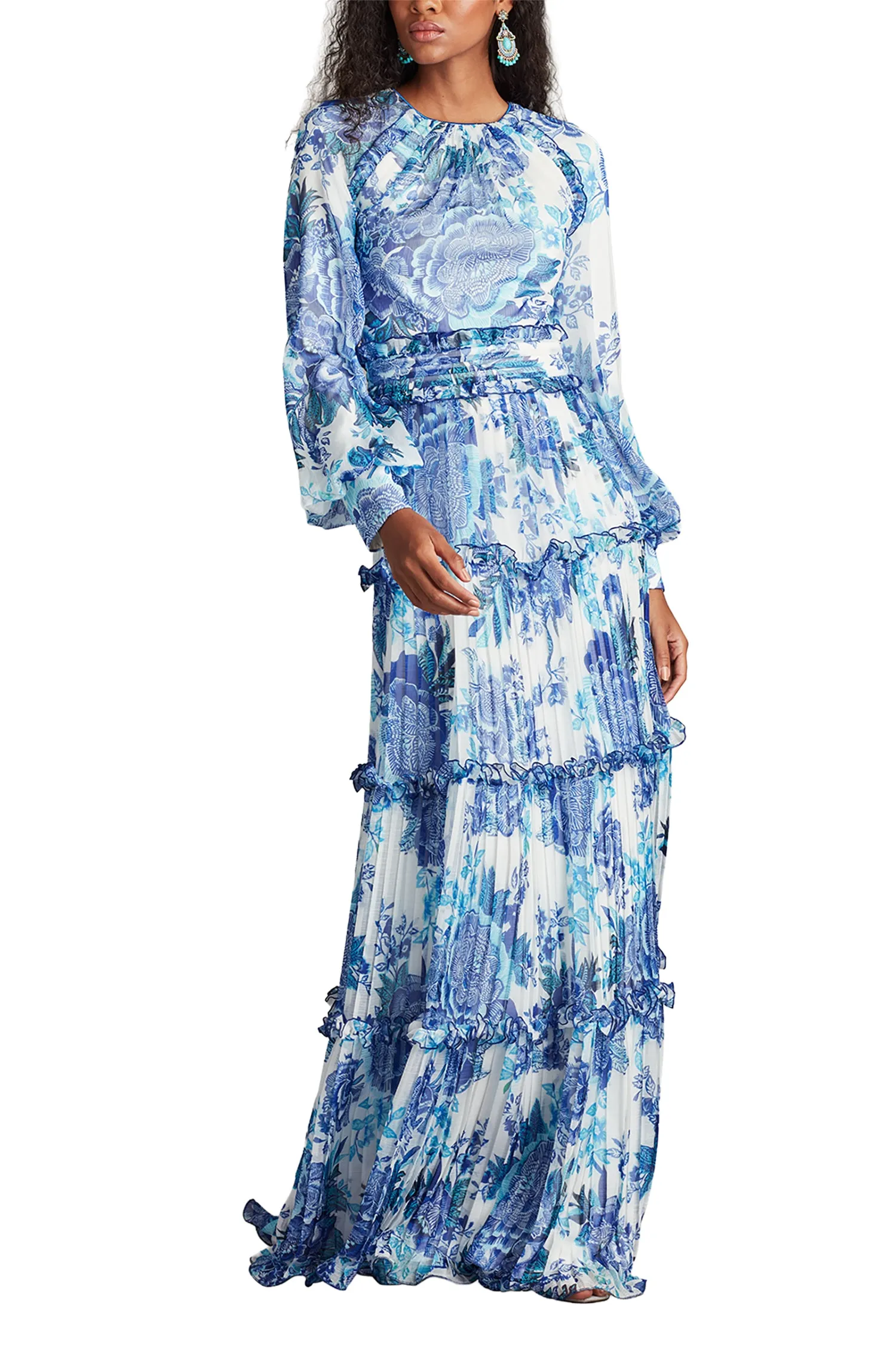 Atlas Pleated Floral Print Gown WHBFL sold by Lord & Taylor product image thumbnail 2