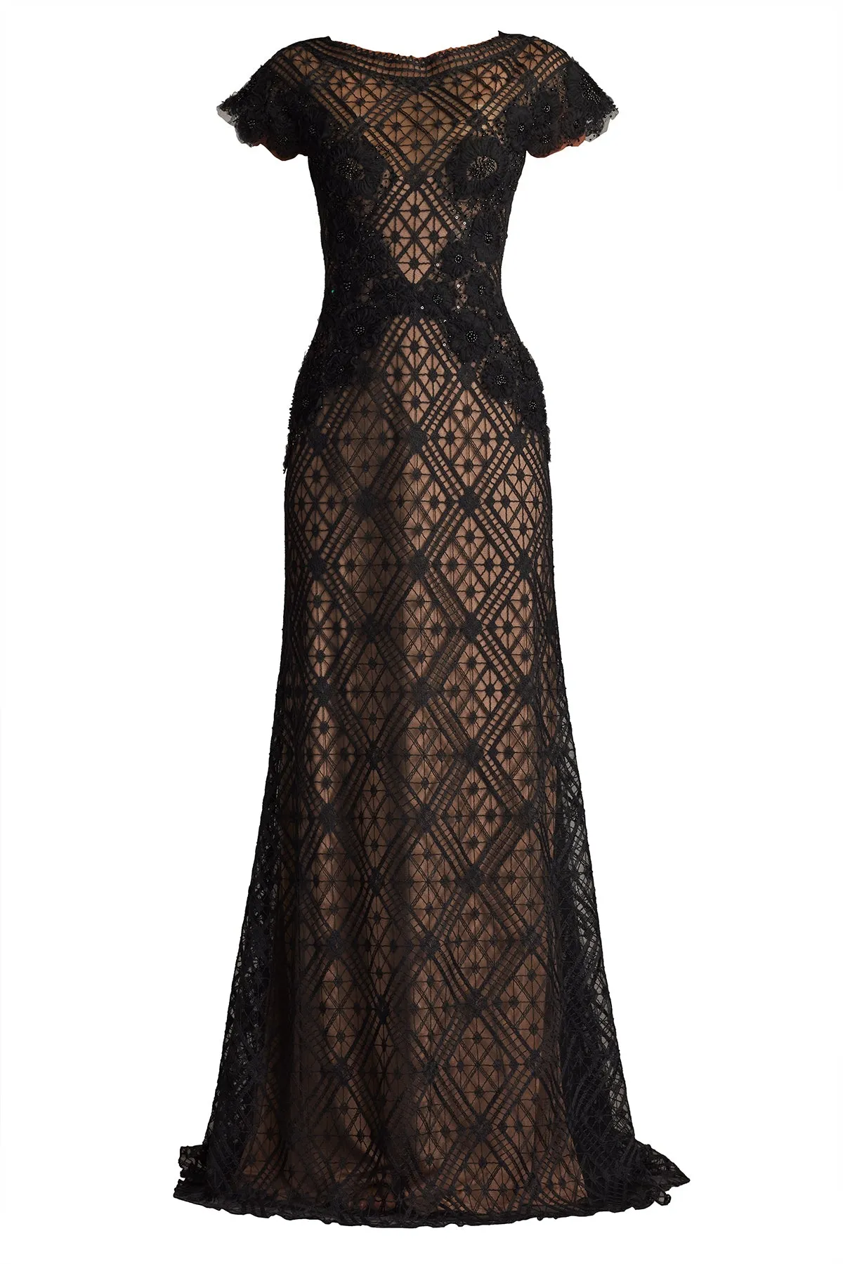 Jasi Embroidered Illusion Gown BK/ND sold by Lord & Taylor product image thumbnail 3