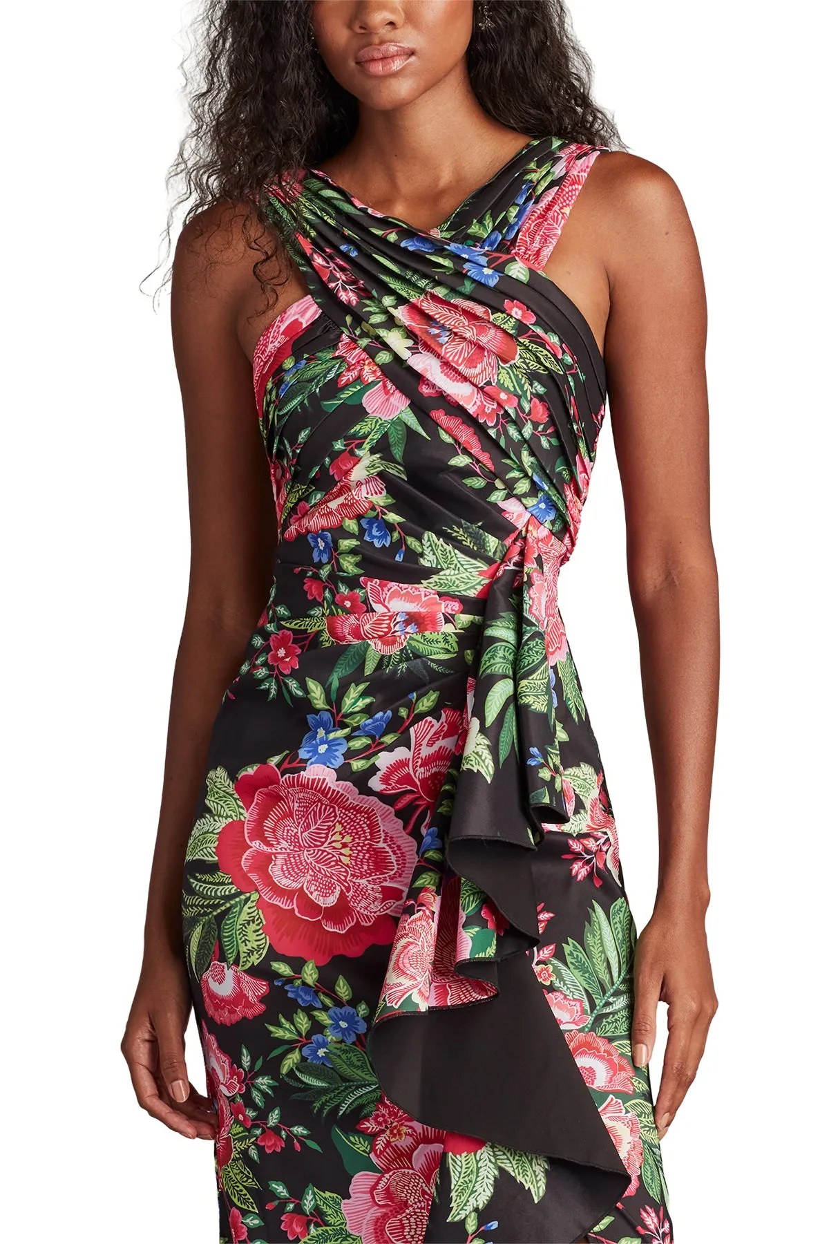 Elarra Floral Waterfall Flounce Gown BKFFL sold by Lord & Taylor