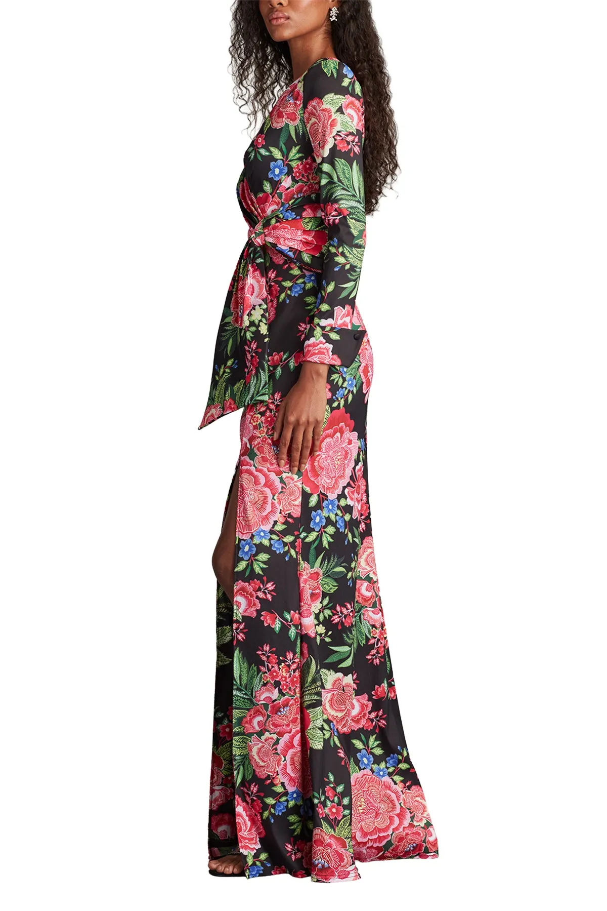 Talvo Floral Print Wrap Gown BKFFL sold by Lord & Taylor