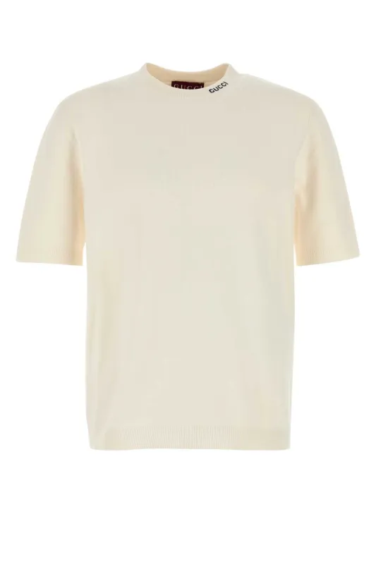 WHITE SILK BLEND SWEATER made by Gucci